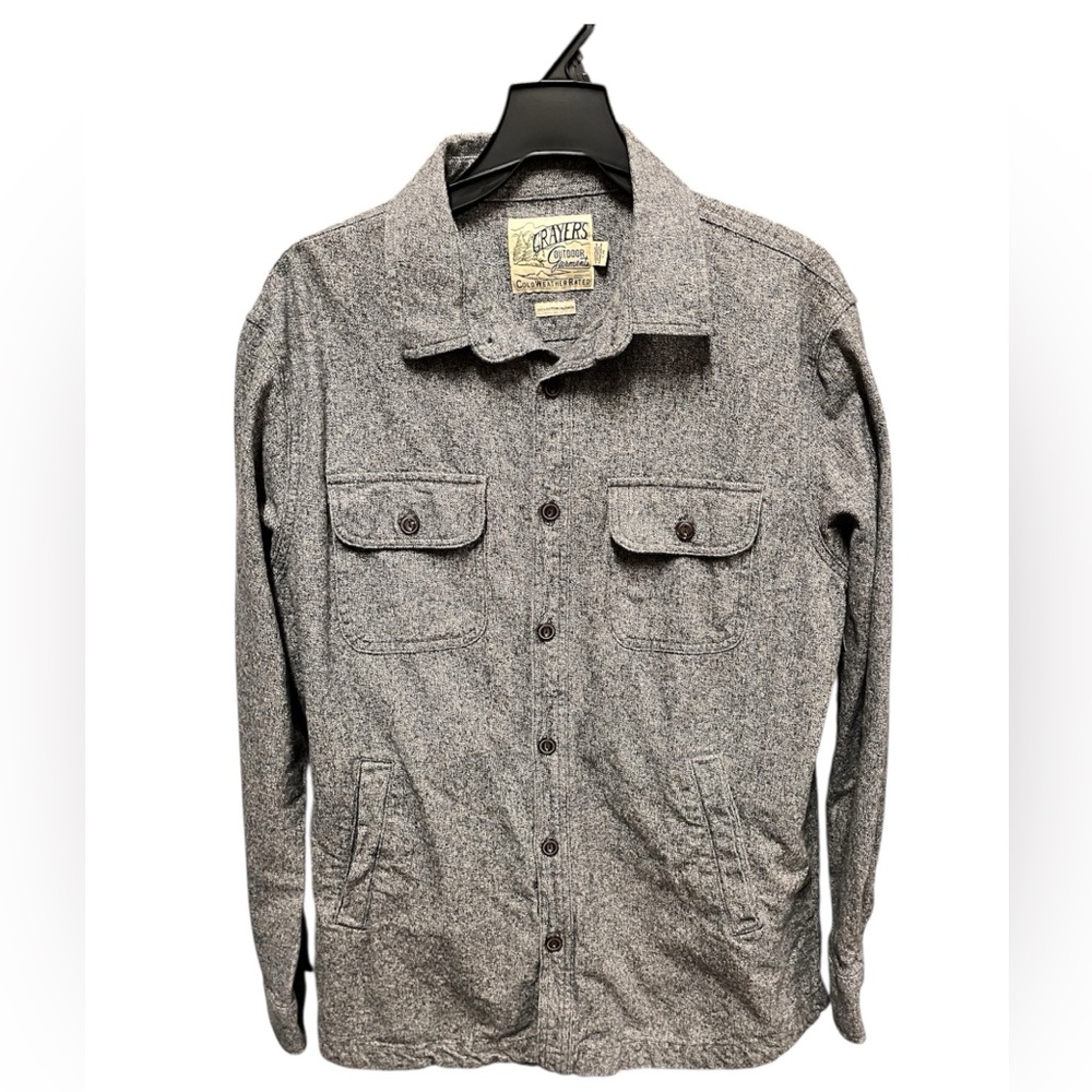 Grayers Cold Weather Heavyweight Cotton Twill Button Up Shirt Jacket Gray LRG - Picture 4 of 8